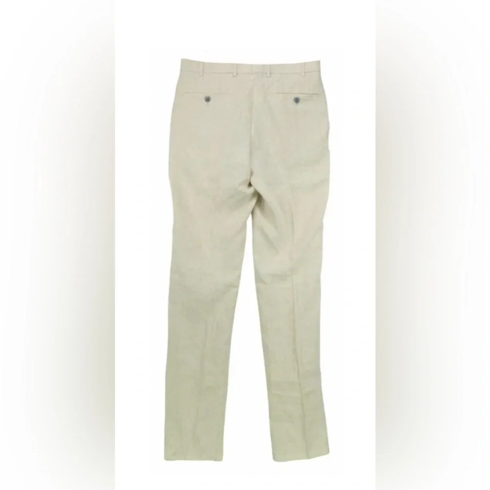 HILTL men’s contemporary fit linen blend pants NWOT size 54 raw hem
